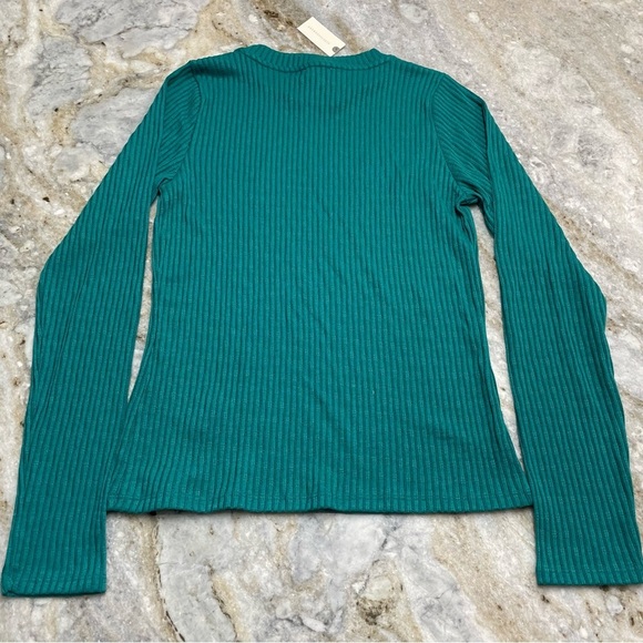 NWT Anthropologie Pilcro Long Sleeve Top in Turquoise Medium - Picture 9 of 10